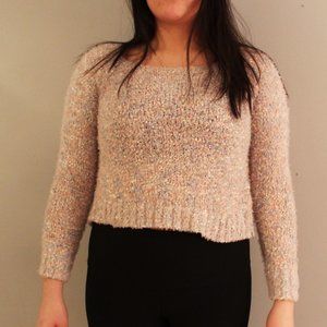 ⛅️DECREE⛅️ Fuzzy Long Sleeve Crop Sweater